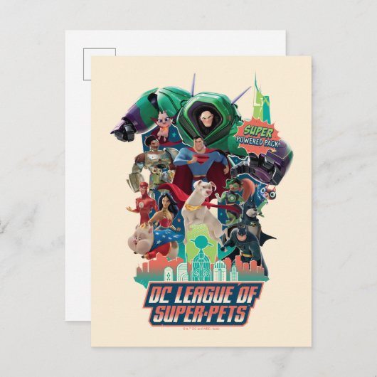 Carte Postale DC League of Super-Pets Bataille pour Metropolis (Devant / Derrière)