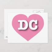 Carte Postale DC Pink Heart - J'aime DC (Devant / Derrière)