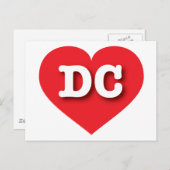 Carte Postale DC Red Heart - J'aime DC (Devant / Derrière)