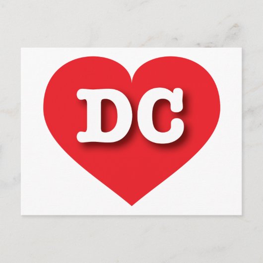 Carte Postale DC Red Heart - J'aime DC (Devant)