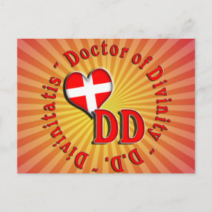 CARTE POSTALE DD ACRONYME CIRCULAIRE LOGO MÉDECIN DE DIVINITÉ