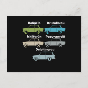 Carte Postale DDR Trabi alle Farben der kultigen Pappe