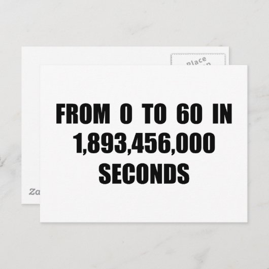 Carte Postale De 0 à 60 secondes (Devant / Derrière)