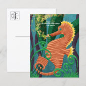 Carte postale de 10 hippocampes de course (Devant / Derrière)