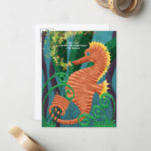 Carte postale de 10 hippocampes de course (Devant/Arrière en situation)