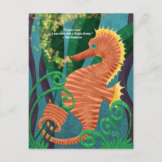 Carte postale de 10 hippocampes de course (Devant)