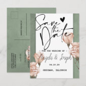 Carte postale de annonce de sauvegarde de date à l (Devant / Derrière)