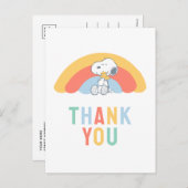 Carte postale de Baby Shower arc-en-ciel Snoopy &  (Devant / Derrière)