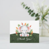 Carte postale de Baby shower Merci Eléphant Jungle (Debout devant)