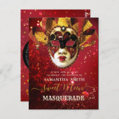 Carte postale de bal masqué élégant (Devant / Derrière)