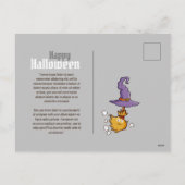 Carte postale de balai d'Halloween mignonne modifi (Dos)