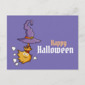 Carte postale de balai d'Halloween mignonne modifi (Devant)
