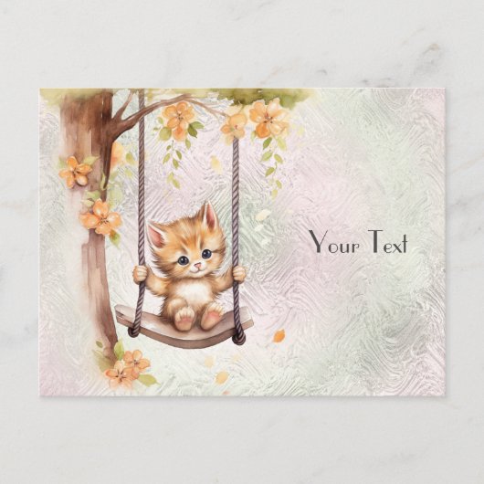Carte postale de balançoire de chaton (Devant)