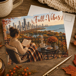 Carte postale de balcon cosy à Chicago pour l'auto