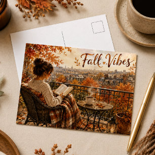 Carte postale de balcon parisien aux couleurs de l