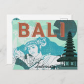 Carte postale de Bali Dancer Green Tone Holiday (Devant / Derrière)