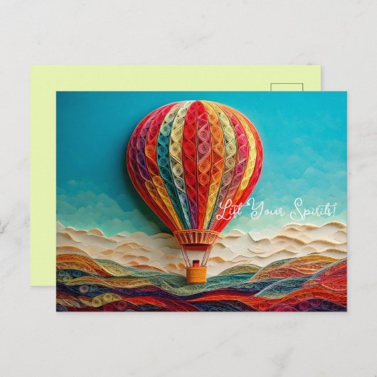 Carte postale de ballon à air chaud (Devant / Derrière)