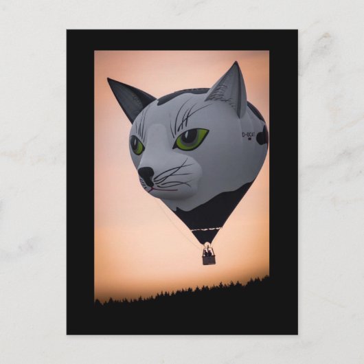Carte postale de ballon à air chaud Cat (Devant)