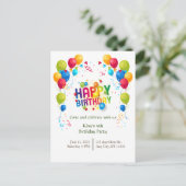 Carte postale de ballons d'anniversaire (Debout devant)