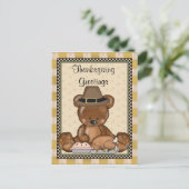 Carte postale de bande dessinée de vacances d'ours (Debout devant)