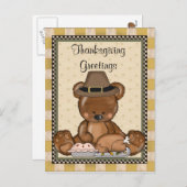 Carte postale de bande dessinée de vacances d'ours (Devant / Derrière)