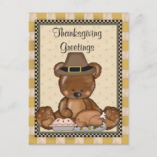 Carte postale de bande dessinée de vacances d'ours (Devant)