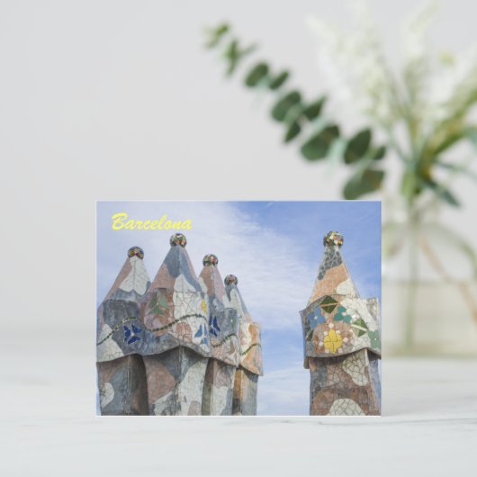 Carte postale de Barcelone, casa batilo (Debout devant)