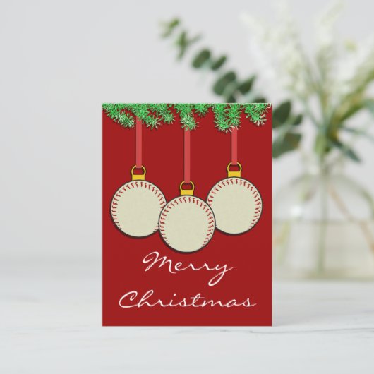 Carte postale de baseball de Noël (Debout devant)