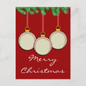 Carte postale de baseball de Noël (Devant)