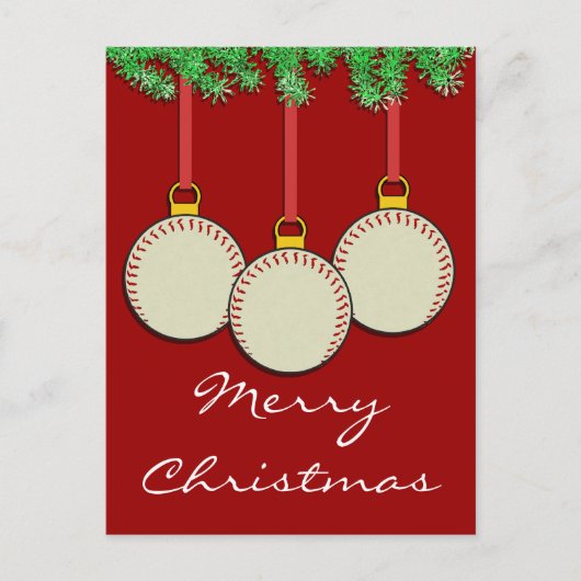 Carte postale de baseball de Noël (Devant)