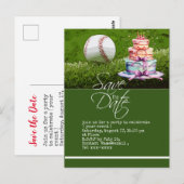 Carte postale de baseball enregistrer la date sur (Devant / Derrière)