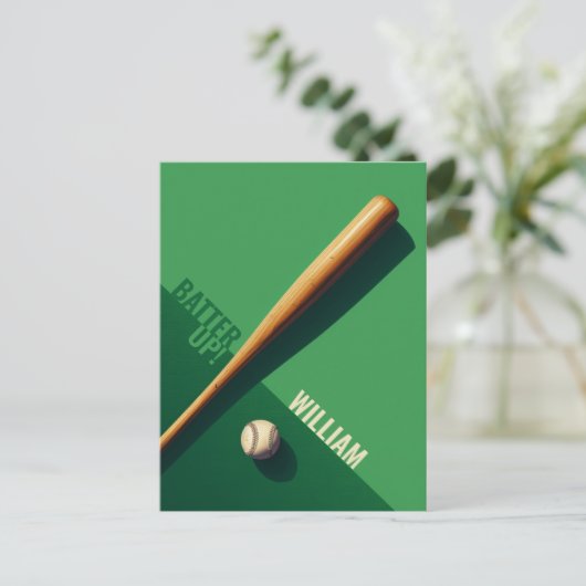 Carte postale de baseball verte (Debout devant)