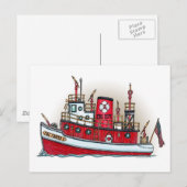 Carte postale de bateau à incendie (Devant / Derrière)