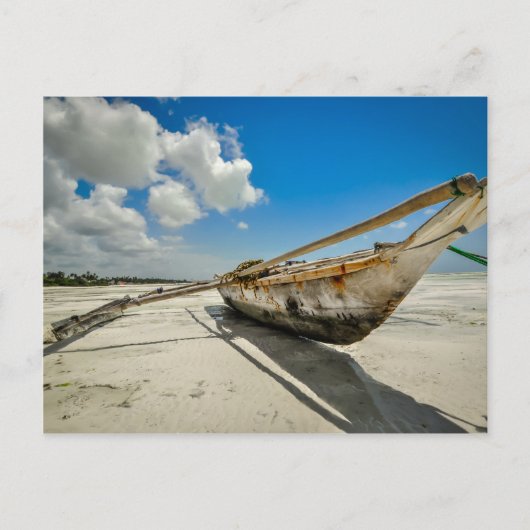 Carte postale de bateau de pêche de Zanzibar (Devant)