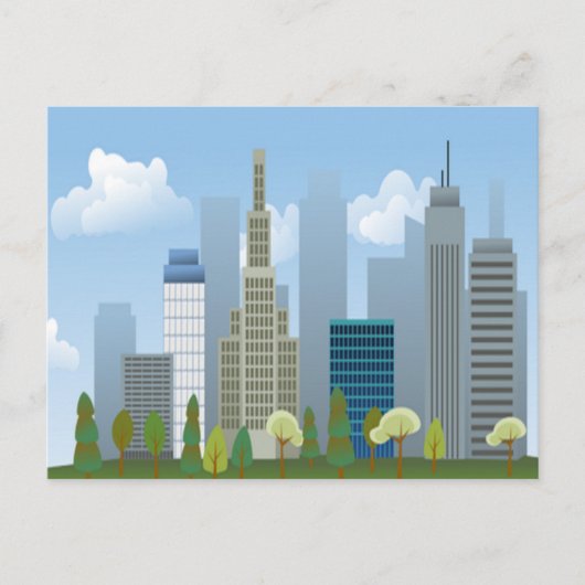 Carte postale de bâtiments de ville (Devant)