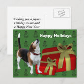 Carte postale de Beagle Dog Christmas (Devant / Derrière)