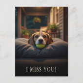 Carte postale de Beagle mignon Tu me manques (Devant)