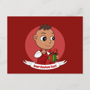 Carte postale de bébé de Noël mignon dessin animé