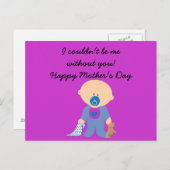 Carte postale de bébé mignonne pour la fête des mè (Devant / Derrière)