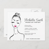 Carte Postale De belles lèvres roses composent la marque de l'ar (Devant / Derrière)