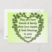 Carte postale de bénédiction irlandaise (Devant / Derrière)
