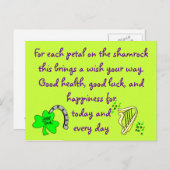 Carte postale de bénédiction irlandaise (Devant / Derrière)