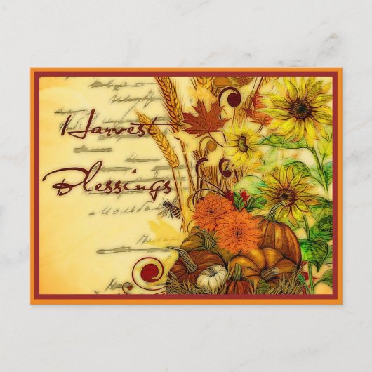 Carte postale de bénédictions de récolte (Devant)