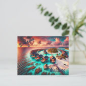 Carte postale de bienvenue aux Maldives (Debout devant)