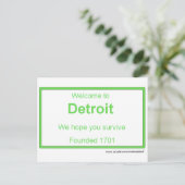 Carte postale de bienvenue de Detroit (Debout devant)