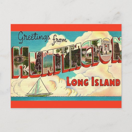 Carte postale de bienvenue de Huntington Long Isla (Devant)