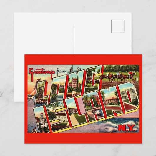 Carte postale de bienvenue de Long Island (Devant / Derrière)