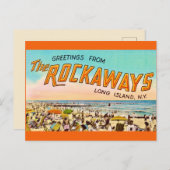 Carte postale de bienvenue des Rockaways de Long I (Devant / Derrière)