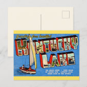 Carte postale de bienvenue du lac Kentucky (Devant / Derrière)