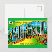 Carte postale de bienvenue en Californie (Devant / Derrière)